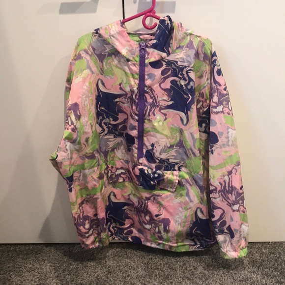 ASOS Purple Marble Print Rain Jacket - Picture 4 of 7